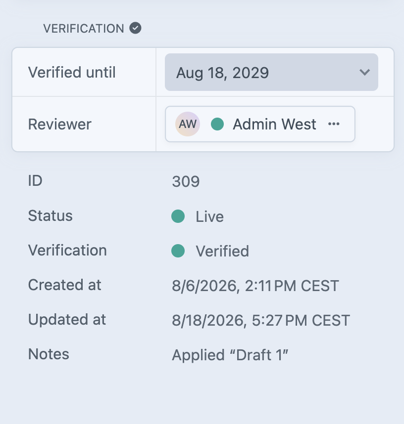 Reviewer select: verified